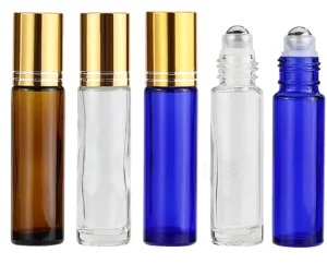 Cosmetic Roller 2ml 3ml 5ml 10ml Perfume Bottles with Clear Amber for Ball Roll Glass for Face