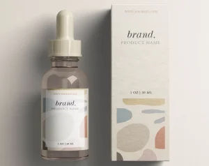 Cosmetic Skin Care Dropper Bottle Packaging Box Custom Glass Oil Bottle Paper Box With Brand Logo