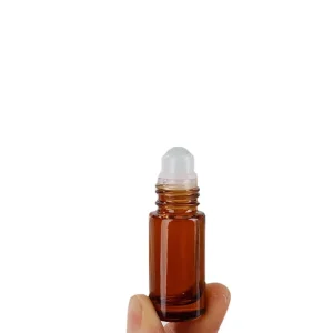 Cosmetic Stock Stainless Steel Roller 2ml 3ml 5ml 10ml Perfume Bottles with Clear Amber for Ball Roll Glass for Face