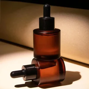 Creative Models 30ml Cylindrical Thick Bottom Serum Dropper Bottle Walnut Camellia Oil Dispensing Bottle
