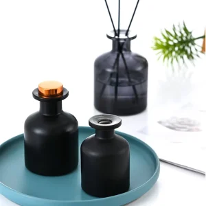 Crystal Glass Large Belly Aromatherapy Bottle 100ml & 200ml Matte Black Frosted Light Proof Empty Bottle