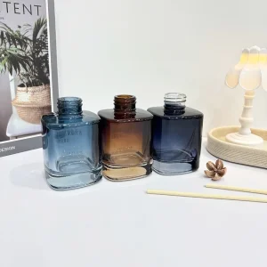 Custom 100ml Round Glass Perfume Spray Bottle with Screw Cap UV Coating Gold Stamp Packaging