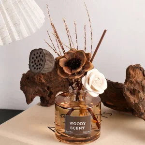 Custom 120ML Luxury Home Fragrance Aromatherapy Air Freshener Dried Flower Decor Perfume Essential Oil Reed Diffuser Set