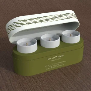 Custom 3 Pcs Set Candle Packaging Lid and Bottom Fragrance Candle Gift Box Modern Candle Gift Boxes