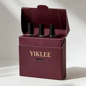 Custom 3 Slots Folding Flip Top Box for 2ml 5ml 10ml Perfume Discovery Set Gift Box for Essential Oil