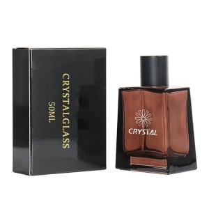 Custom 30ml 50ml 100ml Crystal Spray Unique Luxury Glass Amber Brown Empty Trapezoidal Pump Sprayer Reed Diffuser Perfume Bottle