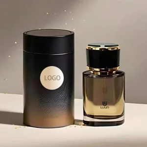 Custom 30ml 50ml 100ml Empty Perfume Bottles Luxury Black Glass Cylindrical Spray Bottle With Box
