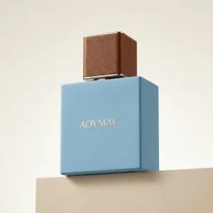 Custom 30ml 50ml 100ml Magnetic Cap Perfume Square Bottle With Leather Gold Lid Refillable Glass Perfume Glass Bottle