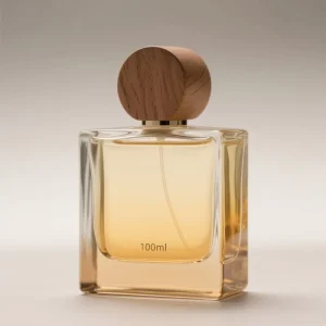 Custom 50ml Luxury Square Perfume Bottles Gold Lid Empty Refillable Cosmetic Containers for Essential Oil