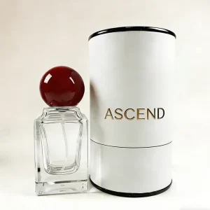 Custom 50ml Perfume Glass Bottle Flat Cosmetic Packaging With Spray Bottle