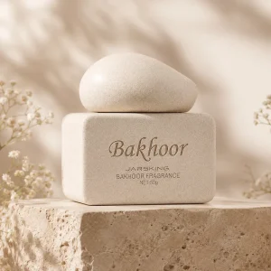 Custom 50ml Stone Effect Glass Bakhoor Container Arabic Home Fragrance Packaging Skincare Jar Manufacturer