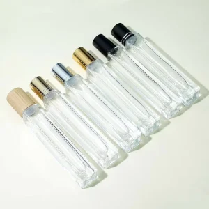 Custom 5ml 10ml 15ml Rectangle Roller Ball Packaging Eye Cream Perfume Oil Container Glass Roll on Bottle