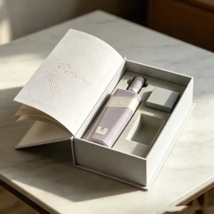 Custom Book Shape Skin Care Gift Paper Boxes Packaging Solid Rigid Cardboard Cosmetic Set Recycled Paper Material for Perfume