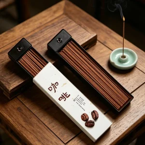 Custom Coffee Print UV Drawer Incense Stick Box Luxury Long Packaging for Coffee Incense Aromatherapy