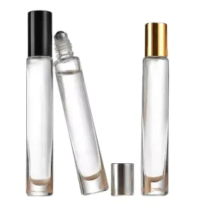Custom Color Glass Roll on Perfume Bottle with Stainless Steel Roller for 10ml Capacity Pump Sprayer & Screen Printing