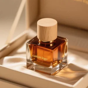 Custom Color Logo Empty Luxury Cube Square Glass Fragrance Oil Perfume Bottle with Box and Cap