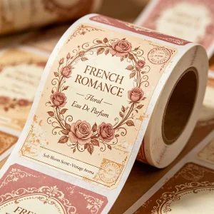 Custom Design Logo Printing Perfume Bottle Label Stickers Luxury Printed Cosmetic Adhesive Label Rolls