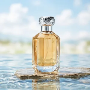 Custom Elegant High Clarity Lead Free Luxury Fragrance Glass Perfume Bottle Hot Stamping Pump Sprayer Classic Square Pink Gold