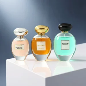 Custom Elegant Rounded 30ml 50ml 75ml 100ml Empty Perfume Bottle Creative Irregular Plastic Stone Cap Glass Spray Perfume Bottle