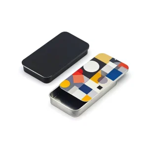 Custom Empty Lightweight Recyclable Black Solid Perfume Tins Lid Balm Sliding Rectangular Metal Slide Top Tin Box