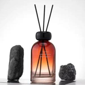 Custom Glass Aromatherapy Fragrance Sticks Bottle With Box 200ml Round Cylinder Glass Empty Reed Diffuser Bottle