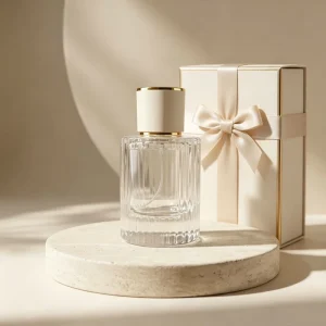Custom Glass Perfume Bottles Gift Box Set Refillable Empty Spray Bottles with Leather Cap