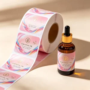 Custom Gold Foil Hot Stamping Self Adhesive Label for Essential Oil Bottle Packaging