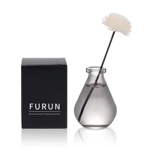 Custom Grey Round Scent 100ml Empty Reed Diffuser Bottle Home Perfume Luxury Glass Aromatherapy Bottle Fragrance with Stoppers