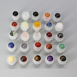 Custom High Quality 1oz 30ml 50ml Perfume Cylinder Gemstone Quartz Roller Ball Castor Oil Roll on Bottle