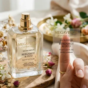 Custom Label Gold Foil Perfume Sticker Waterproof Oil Proof Alcohol Resistant Perfume Bottle Adhesive Private Label