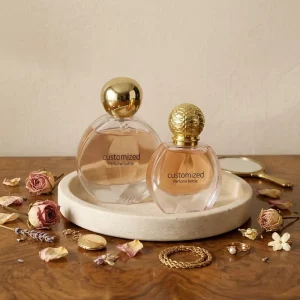Custom Logo 30ml 100ml Luxury Unique Refillable Mini Glass Empty Perfume Bottle with 2 Styles Gold Spherical Caps