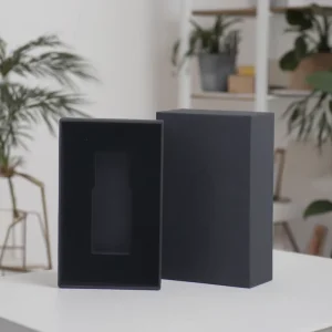 Custom Logo Black Textured Paper Cosmetic Fragrance Box 10 Ml Perfume Bottle Paper Boxes for Men’s Perfume