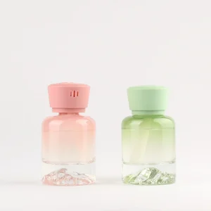 Custom Logo Gradient Color Air Fresher Round Thick Bottom 125ml Reed Diffuser Aromatherapy Fragrance Glass Bottle