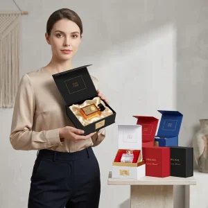 Custom Logo Handmade Cosmetic Gift Boxes Matte Lamination Embossing Custom Size Paperboard Rigid Boxes for Perfume