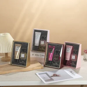 Custom Logo Perfume Set Gift Women Long Lasting Fragrance Mini Perfume Gift Set and Body Lotion in Stock