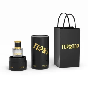 Custom Logo Round Clear Unisex Perfume Oil Bottles Cylinder Perfume Empty Glass Bottles with Sample Box 30ml 50ml 100ml Set