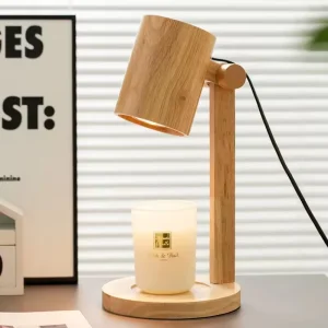Custom Logoadjustable Candle Warmer Lamp Wood Modern Wax Melt Warmer For Scented Wax With Dimmer