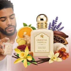 Custom Luxury 50ml Long Lasting Sweet Mandarin Praline Vanilla Fragrance Oriental Gourmand Alcohol Body Mist Perfume Spray
