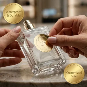 Custom Luxury Cosmetic Labels Waterproof Gold Foil Branding Stickers for Skincare & Makeup Vinyl Glossy Matte Any Size