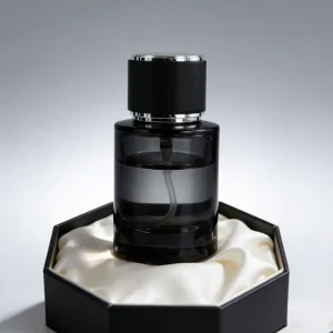 Custom Luxury Cylindrical Glass Perfume Bottle 30ml 50ml 100ml Black & Clear Empty Bottle with Cylinder Packaging Box