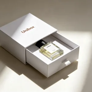 Custom Luxury Rigid Sliding Drawer Boxes with Handle Ribbon EVA Insert for Perfume Car Fragrance Packaging