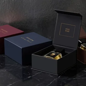 Custom Magnetic Closure Rigid Grey Board UV Coated Gift Box Customizable Elegant Perfume Box for Birthdays