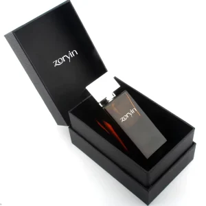 Custom Men Luxury Rectangular Black Glass Perfume Spray Bottle 50ml 100ml Crimp Empty Perfume Bottle With Box Packaging