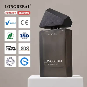 Custom Men Square Perfume Spray Bottle 30ml 50ml 100ml Black Frosted Glass Perfume Bottle With Wood Cap