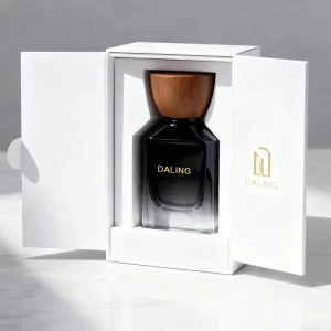 Custom Men’s Clear Empty Perfume Bottle 50ml 100ml Crimp Square Luxury Glass Perfume Bottle with Box and Gold Cap