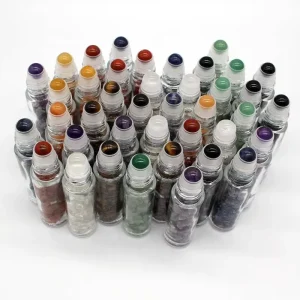 Custom Natural Gemstone Roller Ball for 5ml 10ml Thick Essential Oil Perfume Roll on Glass Bottle Natural Crystal Roller Balls