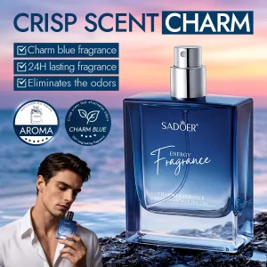 Custom Packaging Blue Men Charm Perfume 24H Long Lasting Fresh Ocean Fragrance Body Odor Elimination OEM Private Label