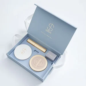 Custom Packaging Elegant Black Small Cosmetic Perfume Box Magnetic Paper Gift Box for Skincare Packaging