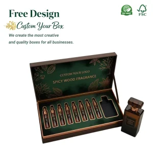 Custom Perfume Set Box Gift Box 4 Bottles Perfume Packaging for Fragrance Set and Samples Low MOQ High Quality