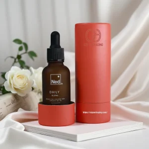 Custom Printing Eco Friendly Biodegradable Recyclable Cosmetic Paper Tube Natural Pattern Cardboard Packaging for Essential Oil